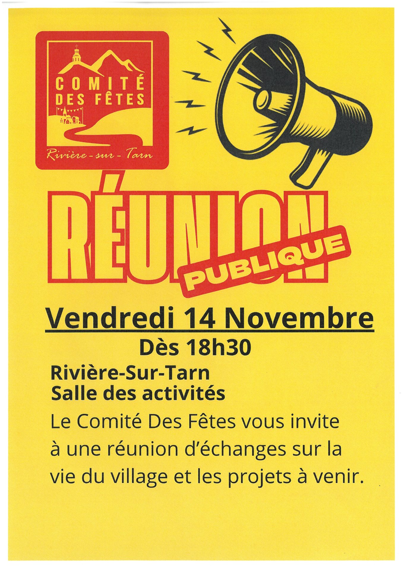 Lire la suite à propos de l’article Réunion publique du Comité des Fêtes de Rivière